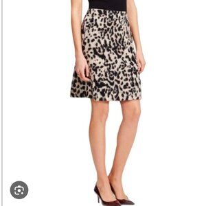Ann Taylor Cheetah Animal Print Wool Skirt Womens Size 10 Tall Mob Wife